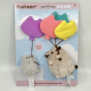 Gund Pusheen and Stormy with Balloons Plush Toy Cat Set Stuffed Toy 2PC Set New